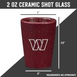 Rico Industries NFL Football Washington Commanders 2oz Ceramic Shot Glass for Fans, Laser Engraved In Team Color Single Shot Glass