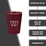 Rico Industries NFL Football Washington Commanders 2oz Ceramic Shot Glass for Fans, Laser Engraved In Team Color Single Shot Glass