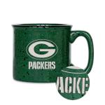 Rico Industries NFL Football Green Bay Packers Speckle 12oz Laser Engraved Campfire Mug