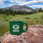 Rico Industries NFL Football Green Bay Packers Speckle 12oz Laser Engraved Campfire Mug