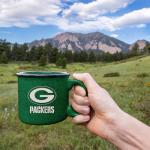 Rico Industries NFL Football Green Bay Packers Speckle 12oz Laser Engraved Campfire Mug