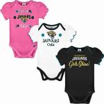 Gerber NFL Jacksonville Jaguars 3 Pack Short Sleeve Bodysuit, Pink/White/Teal Jacksonville Jaguars, 0-3 Months