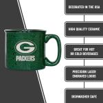 Rico Industries NFL Football Green Bay Packers Speckle 12oz Laser Engraved Campfire Mug