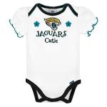 Gerber NFL Jacksonville Jaguars 3 Pack Short Sleeve Bodysuit, Pink/White/Teal Jacksonville Jaguars, 0-3 Months