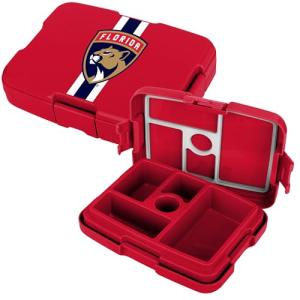 FOCO NHL Unisex-Adult Officially Licensed Team Color Stripe Primary Logo Hockey Leak Proof 5 Compartment Bento Lunch Box - Florida Panthers
