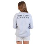 Ultra Game WNBA Official Womens Velvet Plush Crew Sweatshirt, New York Liberty, Heather Gray, Small