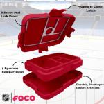 FOCO NHL Unisex-Adult Officially Licensed Team Color Stripe Primary Logo Hockey Leak Proof 5 Compartment Bento Lunch Box - Florida Panthers