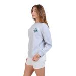 Ultra Game WNBA Official Womens Velvet Plush Crew Sweatshirt, New York Liberty, Heather Gray, Small