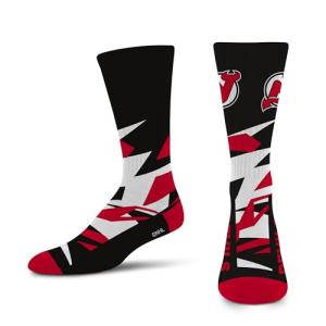 For Bare Feet NHL NEW JERSEY DEVILS Shattered Camo Crew Sock Team Color Large