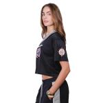 Ultra Game WNBA Official Womens Super Soft Mesh Crop Top T-Shirt, Connecticut Sun, Team Color, X-Large