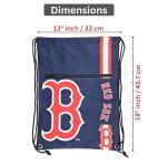 FOCO Boston Red Sox MLB Drawstring Backpack with Zippered Pocket — Officially Licensed, Cordura Nylon
