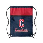 FOCO MLB Officially Licensed Unisex Team Color Baseball Primary Logo Wordmark Drawstring Backpack With Zippered Pocket - Cleveland Guardians