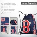 FOCO Boston Red Sox MLB Drawstring Backpack with Zippered Pocket — Officially Licensed, Cordura Nylon