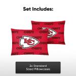 FOCO Kansas City Chiefs NFL Team Color Big Logo Standard 2 Pack Pillowcases