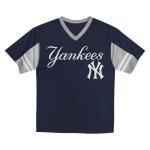 MLB Kids Youth Boys 4-18 Officially Licensed Team Color Primary Logo Baseball Fashion Top V-Neck Jersey - New York Yankees Navy - Small 6/7