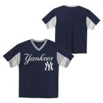 MLB Kids Youth Boys 4-18 Officially Licensed Team Color Primary Logo Baseball Fashion Top V-Neck Jersey - New York Yankees Navy - Small 6/7