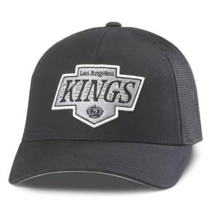 AMERICAN NEEDLE Unisex Los Angeles Kings Officially Licensed NHL Valin Adjustable Snapback Baseball Trucker Hat (EM002A-LAK-BLK)
