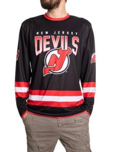 NHL Men's Game Day Long Sleeve Performance Loose Fit Rash Guard (New Jersey Devils, X-Large)