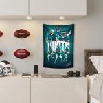 WHZKCYH Jalen Hurts Tapestry For Football Fans Kids Birthday Party Gifts-Rugby Superstar Signed Tapestry Poster For Teen Boy Bedroom Wall Hanging Decoration-70X100CM