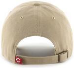 47 Brand MLB Khaki Primary Logo Clean Up Adjustable Strap Baseball Dad Hat Cap, Adult One Size Fits All - Cincinnati Reds - Khaki
