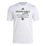 adidas Mens Atlanta United Pre-Game Short Sleeve Soccer T-Shirt,White/Atlanta United,X-Small