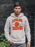 Junk Food Clothing x NFL - Cleveland Browns - Team Helmet - Unisex Adult Pullover Fleece Hoodie for Men and Women - Size Large