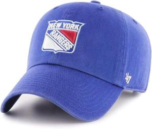 47 NHL Team Color Alternate Primary Logo Clean Up Adjustable Cap Dad Hat, Adult One Size Fits All - New York Rangers Blue