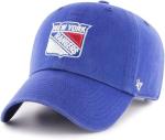 47 NHL Team Color Alternate Primary Logo Clean Up Adjustable Cap Dad Hat, Adult One Size Fits All - New York Rangers Blue