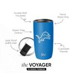 Simple Modern Officially Licensed NFL Detroit Lions 16oz Travel Coffee Tumbler with Flip Lid | Stainless Steel Cup | Football Gifts for Men, Women | Voyager Collection | Detroit Lions