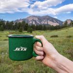 Rico Industries NFL Football New York Jets Speckle 12oz Laser Engraved Campfire Mug