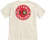 Ottawa Senators NHL Officially Licensed T-Shirt Ringspun Front/Back Ivory Puck, XX-Large