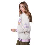 Ultra Game Unisex WNBA Official Super Soft Kaleido Hoodie Sweatshirt, Los Angeles Sparks, Oatmeal Heather, Small