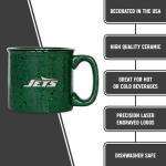 Rico Industries NFL Football New York Jets Speckle 12oz Laser Engraved Campfire Mug