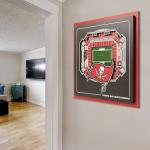 YouTheFan Officially-licensed NFL Tampa Bay Buccaneers Stadium Series 3D Wall Art - multi-layer team stadium replica, detailed sports fan gift, indoor decor