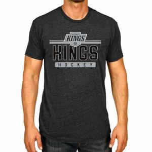 Wright & Ditson Adult NHL Heather Charcoal True Fan Hockey T-Shirt - Tagless Cotton Polyester Blend - Ultimate Comfort (Los Angeles Kings - Charcoal, XX-Large)