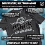 Wright & Ditson Adult NHL Heather Charcoal True Fan Hockey T-Shirt - Tagless Cotton Polyester Blend - Ultimate Comfort (Los Angeles Kings - Charcoal, XX-Large)