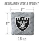 YouTheFan Officially-Licensed NFL Las Vegas Raiders Set of 4 Cornhole Bags - All Weather Regulation 6” x 6” Size - 16oz Weight - Designed in USA