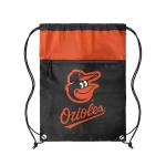 FOCO MLB Officially Licensed Unisex Team Color Baseball Primary Logo Wordmark Drawstring Backpack With Zippered Pocket - Baltimore Orioles