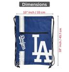 FOCO Los Angeles Dodgers MLB Drawstring Backpack with Zippered Pocket — Officially Licensed, Cordura Nylon