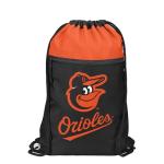 FOCO MLB Officially Licensed Unisex Team Color Baseball Primary Logo Wordmark Drawstring Backpack With Zippered Pocket - Baltimore Orioles