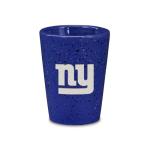 Rico Industries NFL Football New York Giants 2oz Ceramic Shot Glass for Fans, Laser Engraved In Team Color Single Shot Glass