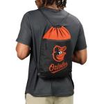 FOCO MLB Officially Licensed Unisex Team Color Baseball Primary Logo Wordmark Drawstring Backpack With Zippered Pocket - Baltimore Orioles