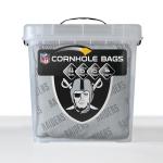 YouTheFan Officially-Licensed NFL Las Vegas Raiders Set of 4 Cornhole Bags - All Weather Regulation 6” x 6” Size - 16oz Weight - Designed in USA
