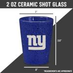 Rico Industries NFL Football New York Giants 2oz Ceramic Shot Glass for Fans, Laser Engraved In Team Color Single Shot Glass
