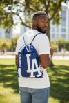 FOCO Los Angeles Dodgers MLB Drawstring Backpack with Zippered Pocket — Officially Licensed, Cordura Nylon