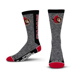 For Bare Feet NHL OTTAWA SENATORS Marble MVP Crew Sock Team Color LARGE