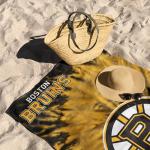 Northwest NHL Boston Bruins Psychedelic Beach Towel, Cotton Polyester Blend Lightweight Bath, Pool, Swim, Travel Fan Gear, 30 x 60 Inch