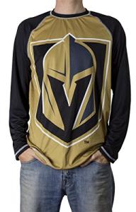 Calhoun NHL Mens Long Sleeve Performance Active Wear Rash Guard Shirt (Medium, Vegas Golden Knights, m)