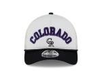 New Era MLB Chrome Arch 9FORTY M-Crown A-Frame Trucker Mesh Adjustable Snapback Hat One Size Fits All - Colorado Rockies - Black