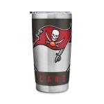 Rico Industries NFL Football Tampa Bay Buccaneers 20oz Stainless Steel Tumbler with Lid - Great For Coffee, Tea, Water or Cocktails